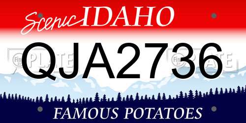 QJA2736 Idaho License Plate