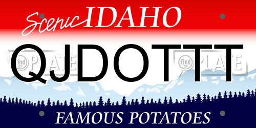 QJDOTTT Idaho License Plate