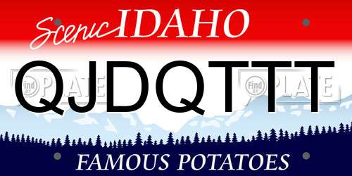 QJDQTTT Idaho License Plate