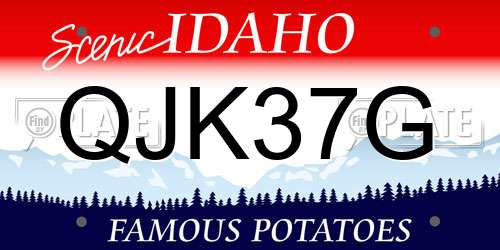 QJK37G Idaho License Plate
