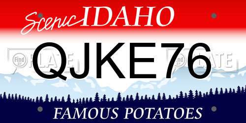 QJKE76 Idaho License Plate