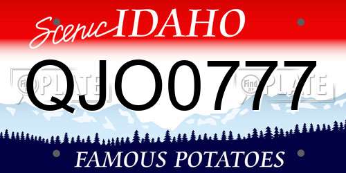 QJO0777 Idaho License Plate
