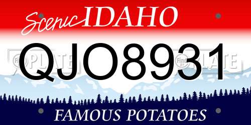 QJO8931 Idaho License Plate