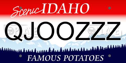 QJOOZZZ Idaho License Plate