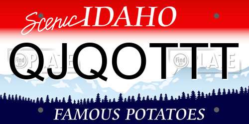 QJQOTTT Idaho License Plate