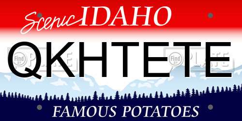 QKHTETE Idaho License Plate