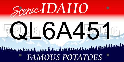 QL6A451 Idaho License Plate