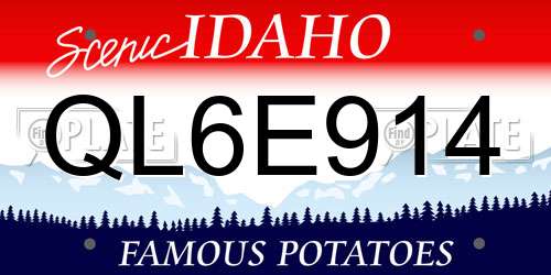 QL6E914 Idaho License Plate