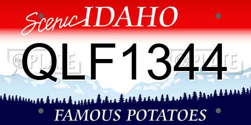 QLF1344 Idaho License Plate