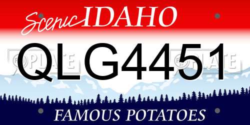 QLG4451 Idaho License Plate