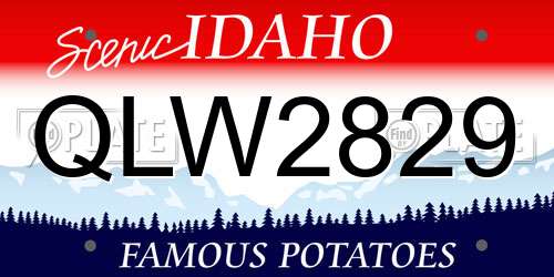 QLW2829 Idaho License Plate