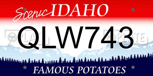 QLW743 Idaho License Plate