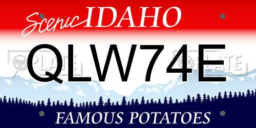 QLW74E Idaho License Plate