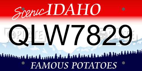 QLW7829 Idaho License Plate