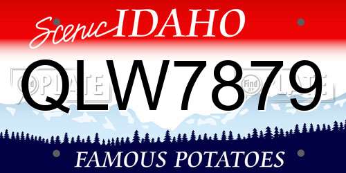 QLW7879 Idaho License Plate