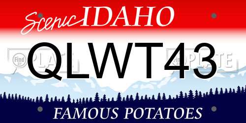 QLWT43 Idaho License Plate