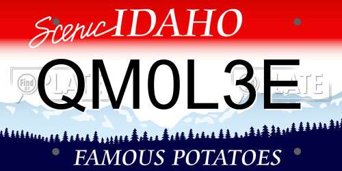 QM0L3E Idaho License Plate