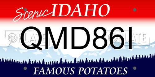 QMD86I Idaho License Plate