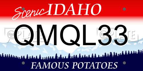 QMQL33 Idaho License Plate