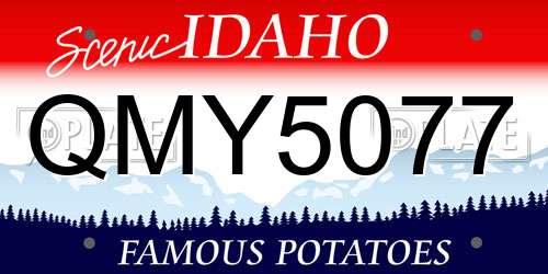 QMY5077 Idaho License Plate