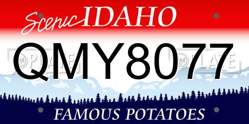 QMY8077 Idaho License Plate