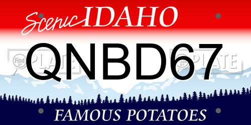 QNBD67 Idaho License Plate