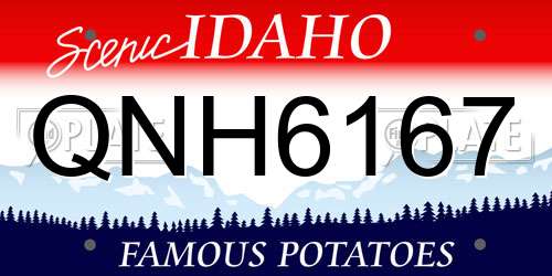 QNH6167 Idaho License Plate