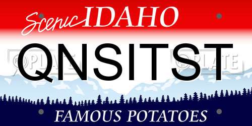 QNSITST Idaho License Plate