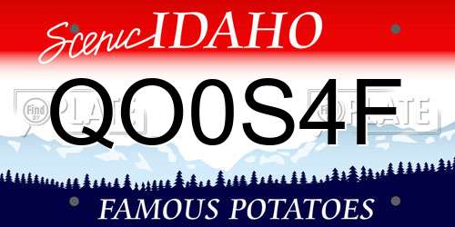 QO0S4F Idaho License Plate