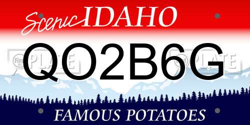 QO2B6G Idaho License Plate