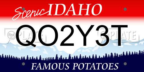 QO2Y3T Idaho License Plate