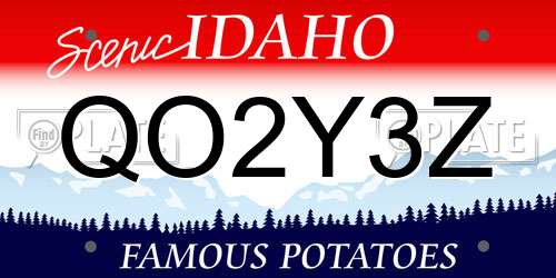 QO2Y3Z Idaho License Plate