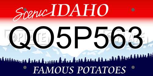 QO5P563 Idaho License Plate