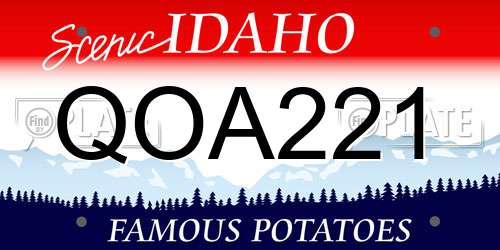 QOA221 Idaho License Plate