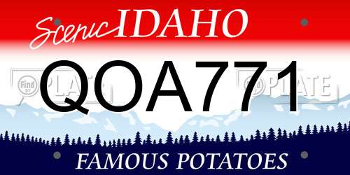 QOA771 Idaho License Plate