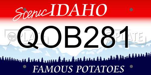 QOB281 Idaho License Plate