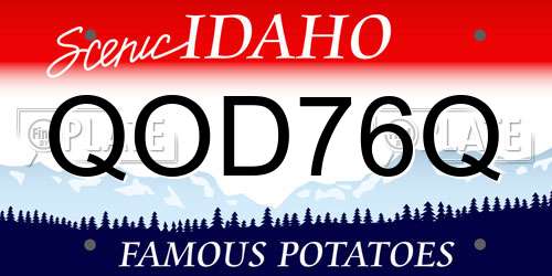 QOD76Q Idaho License Plate