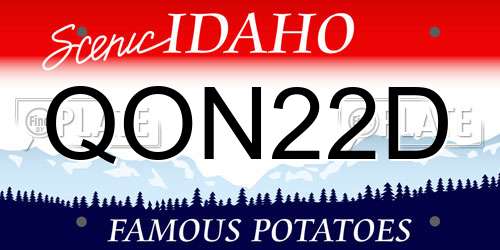QON22D Idaho License Plate