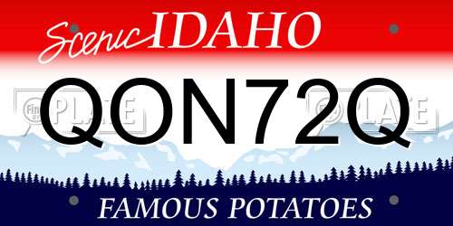 QON72Q Idaho License Plate