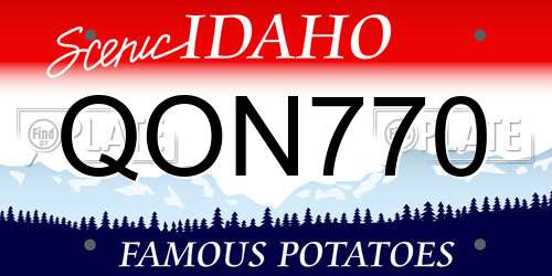 QON770 Idaho License Plate