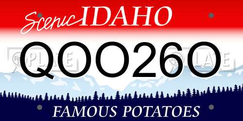 QOO26O Idaho License Plate
