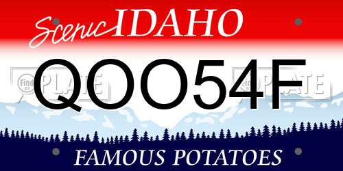 QOO54F Idaho License Plate