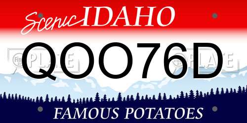 QOO76D Idaho License Plate