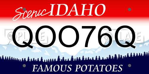QOO76Q Idaho License Plate