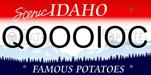 QOOOIOC Idaho License Plate