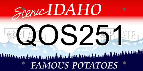 QOS251 Idaho License Plate