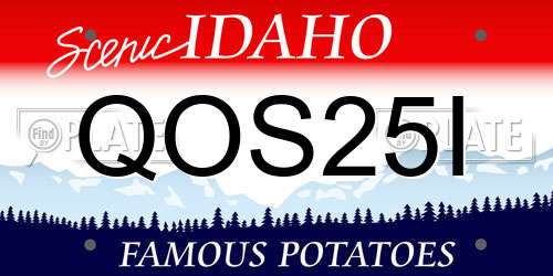 QOS25I Idaho License Plate