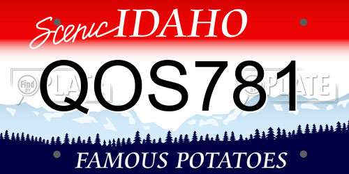 QOS781 Idaho License Plate