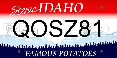 QOSZ81 Idaho License Plate