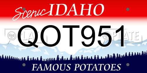 QOT951 Idaho License Plate